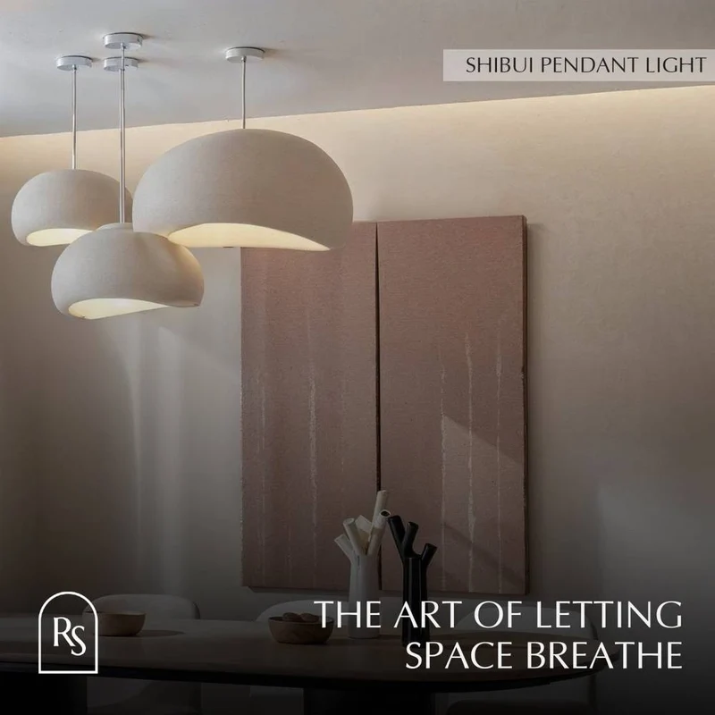 Japanse Minimalistische Hanglamp Met Organische Vorm En Zachte Sfeerverlichting | Sansoti