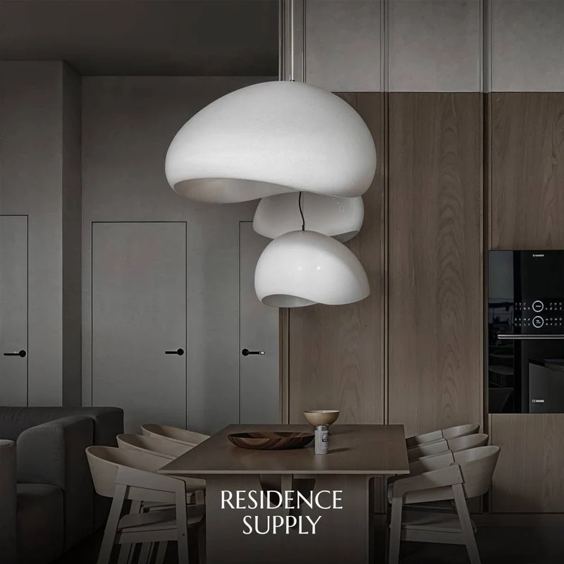 Japanse Minimalistische Hanglamp Met Organische Vorm En Zachte Sfeerverlichting | Sansoti