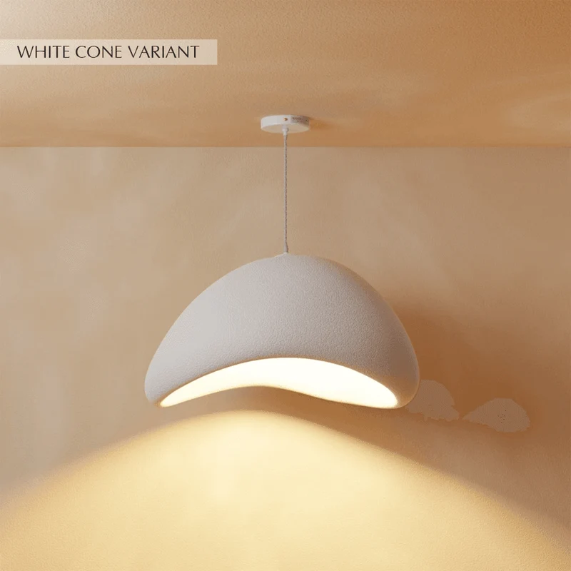 Japanse Minimalistische Hanglamp Met Organische Vorm En Zachte Sfeerverlichting | Sansoti