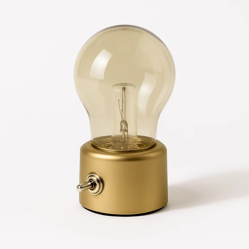 Vintage Tafellamp Met USB Opladen En Warm Sfeervol Licht | Sansoti