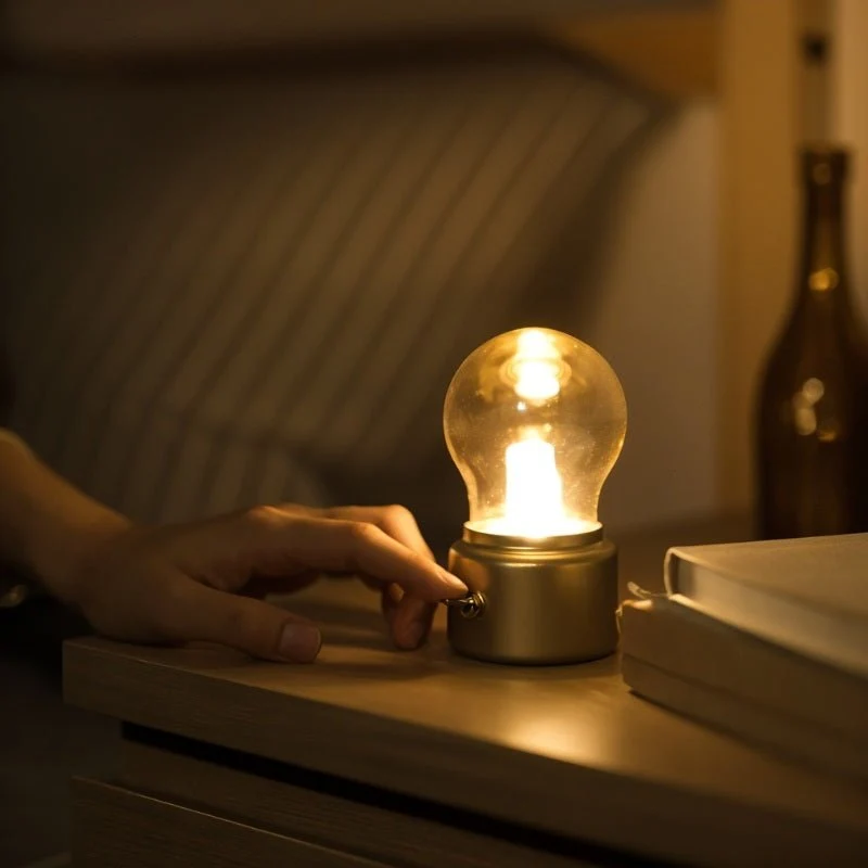 Vintage Tafellamp Met USB Opladen En Warm Sfeervol Licht | Sansoti