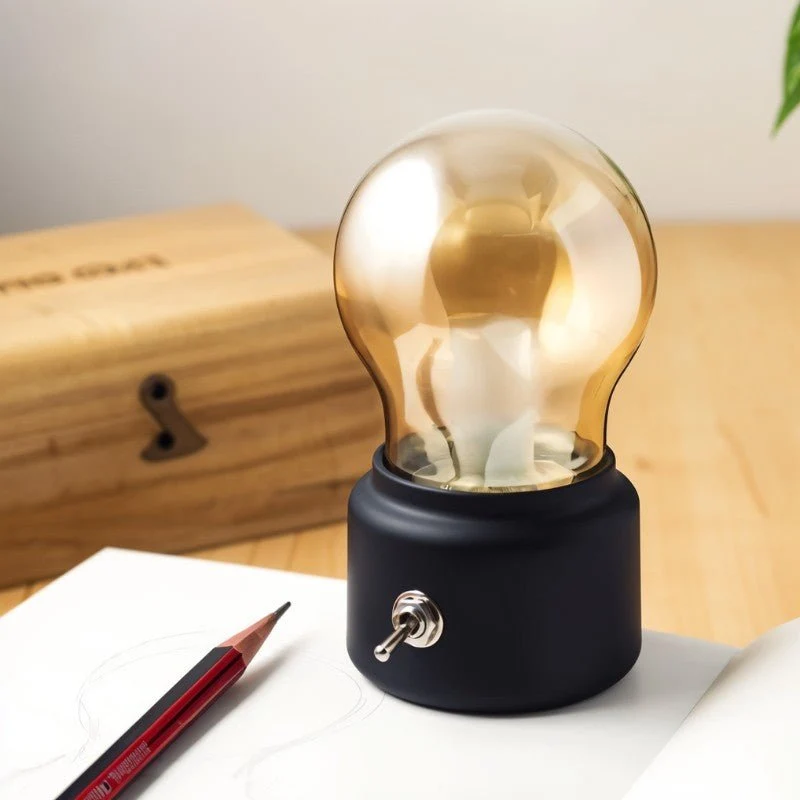 Vintage Tafellamp Met USB Opladen En Warm Sfeervol Licht | Sansoti