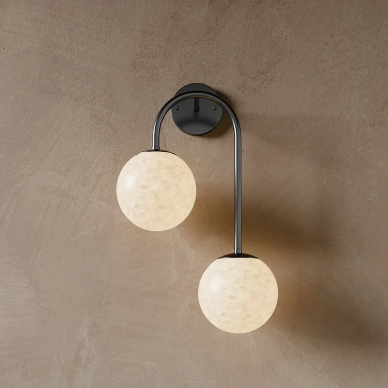 Alabaster Hanglamp Van Natuursteen Met Zachte Warme Gloed En Sculpturaal Design | Sansoti