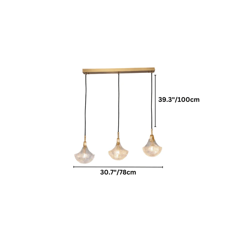 Sculpturale Hanglamp Met Drie Glazen Kappen En Warm Sfeervol Licht | Sansoti