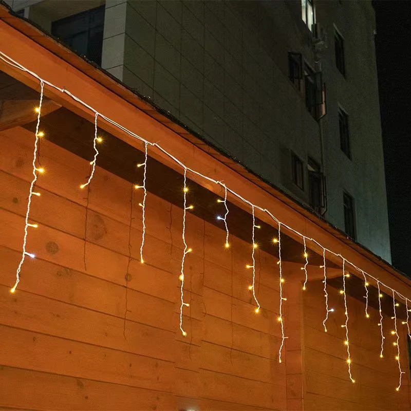 50 Meter Led IJspegel Lichtgordijn Met Warm Wit Waterfallicht Voor Buiten | Sansoti