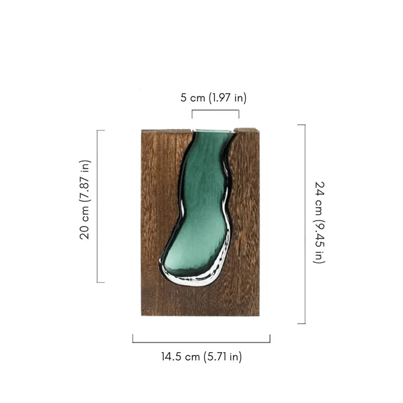 Houten Vaas Met Glazen Inzet Voor Bloemen En Woondecoratie | Sansoti