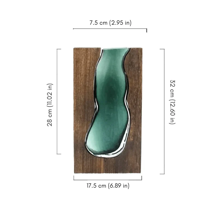 Houten Vaas Met Glazen Inzet Voor Bloemen En Woondecoratie | Sansoti