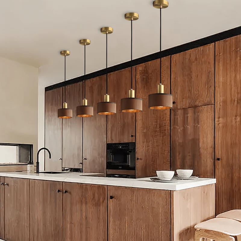 Vesil Hanglamp Van Koper En Hout Met Gerichte Neerwaartse Verlichting | Sansoti