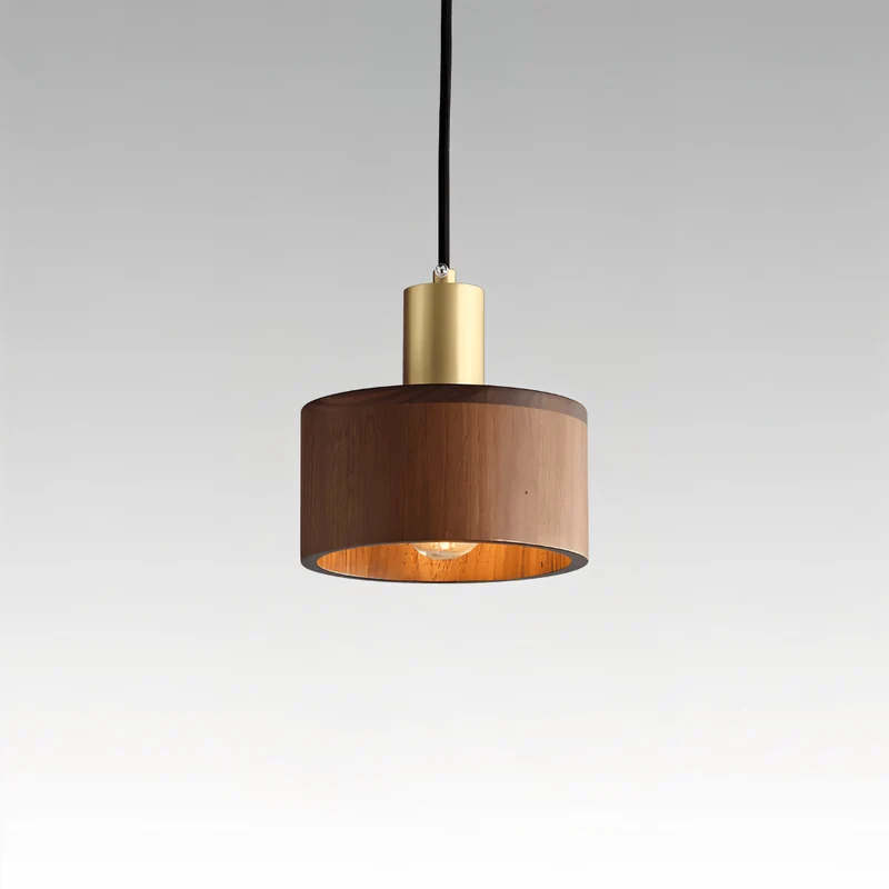 Vesil Hanglamp Van Koper En Hout Met Gerichte Neerwaartse Verlichting | Sansoti