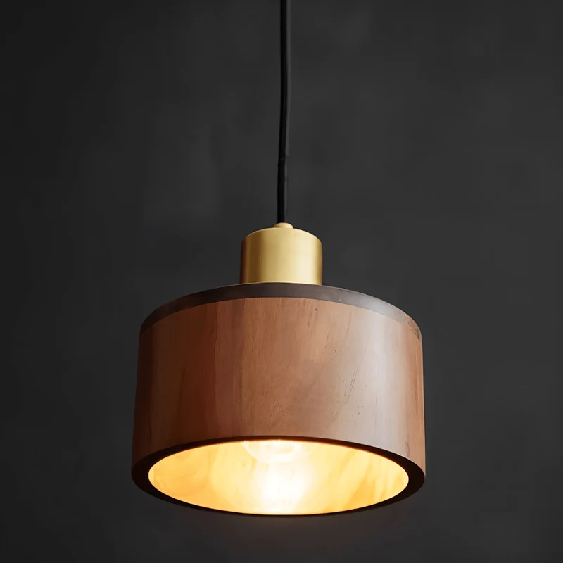 Vesil Hanglamp Van Koper En Hout Met Gerichte Neerwaartse Verlichting | Sansoti