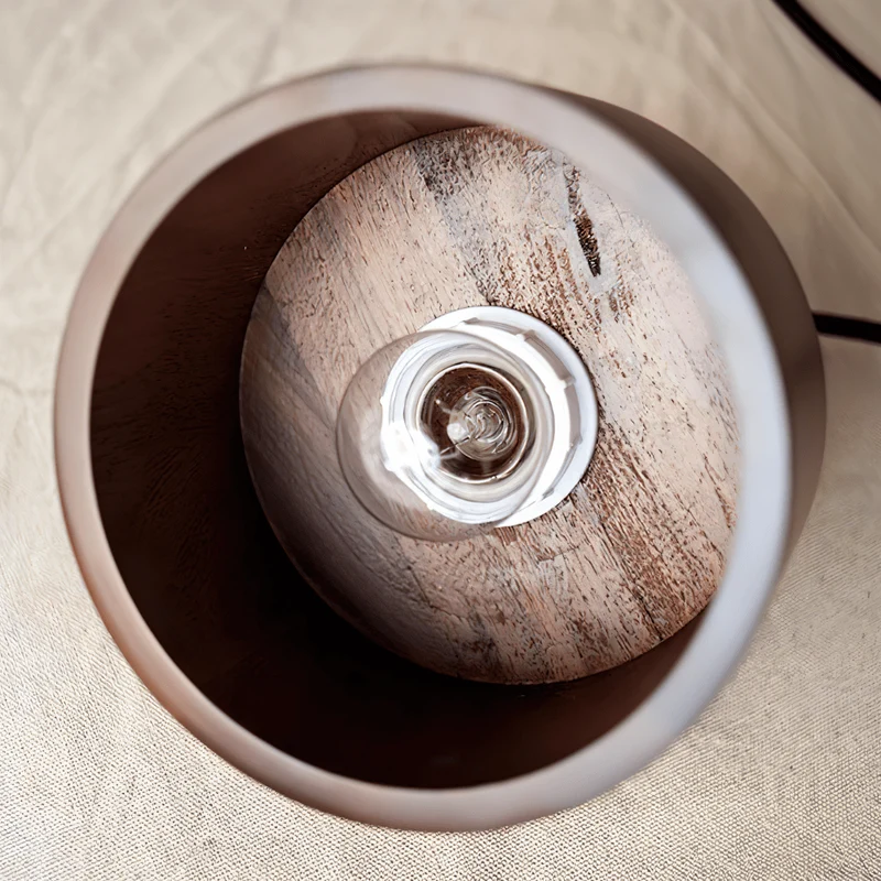 Vesil Hanglamp Van Koper En Hout Met Gerichte Neerwaartse Verlichting | Sansoti