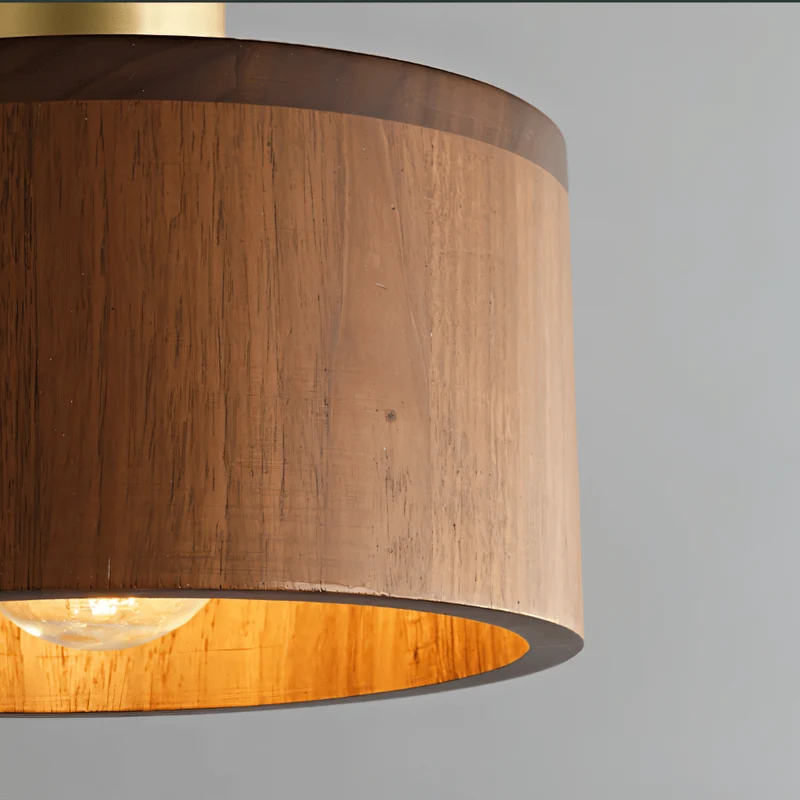 Vesil Hanglamp Van Koper En Hout Met Gerichte Neerwaartse Verlichting | Sansoti