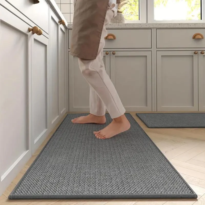 Keukenmat Set PVC Schuim Antislip 45x120 45x70 cm Beige Keuken Runner Comfortmat Vlekbestendig Werkruimte | Sansoti