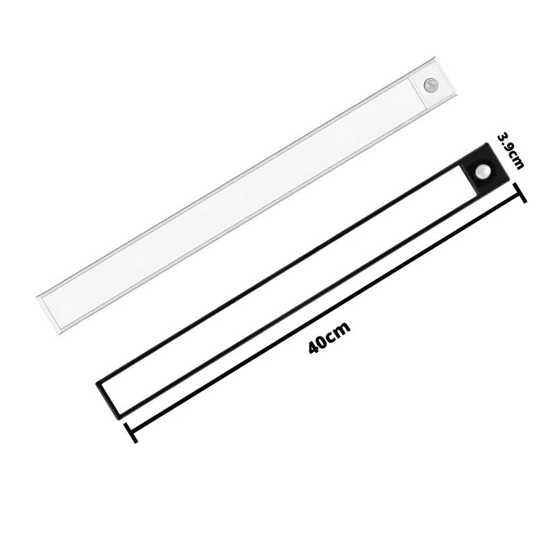 LED Kastverlichting Bewegingssensor Oplaadbaar Aluminium Wit 20 30 40 cm Kast Lamp Draadloos Onderkast Verlichting | Sansoti