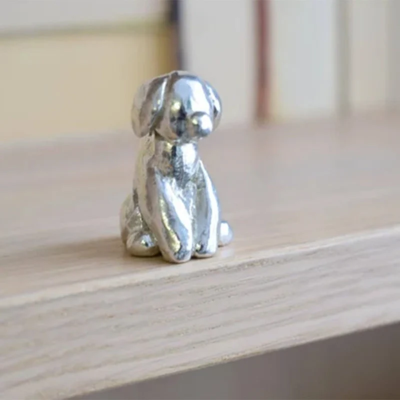 Decoratief Beeld Hond Metaal Zilver Tafeldecoratie Woonkamer Boekenplank Modern Minimalistisch Cadeau Interieur | Sansoti