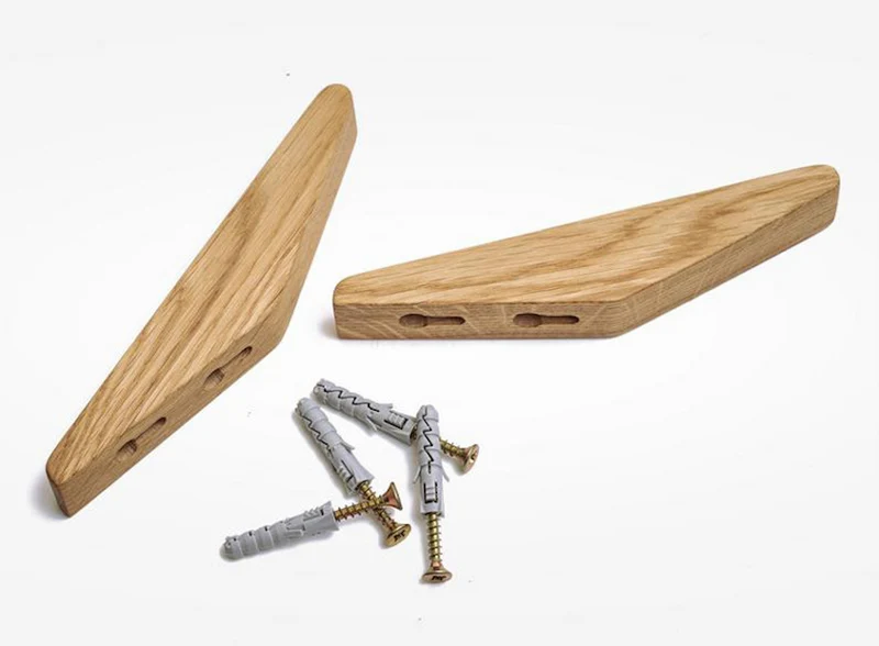 Wandhaken Hout Set van 2 13,5 cm Naturel Kapstok Badkamer Hal Handdoekhaak Wandkapstok Minimalistisch Boho Interieur | Sansoti