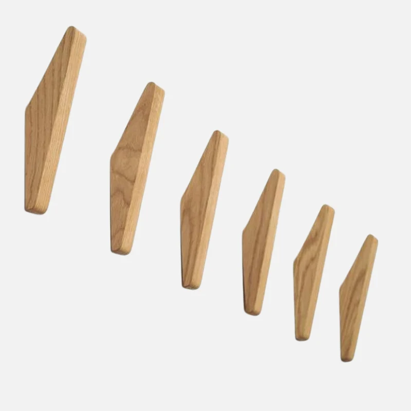 Wandhaken Hout Set van 2 13,5 cm Naturel Kapstok Badkamer Hal Handdoekhaak Wandkapstok Minimalistisch Boho Interieur | Sansoti