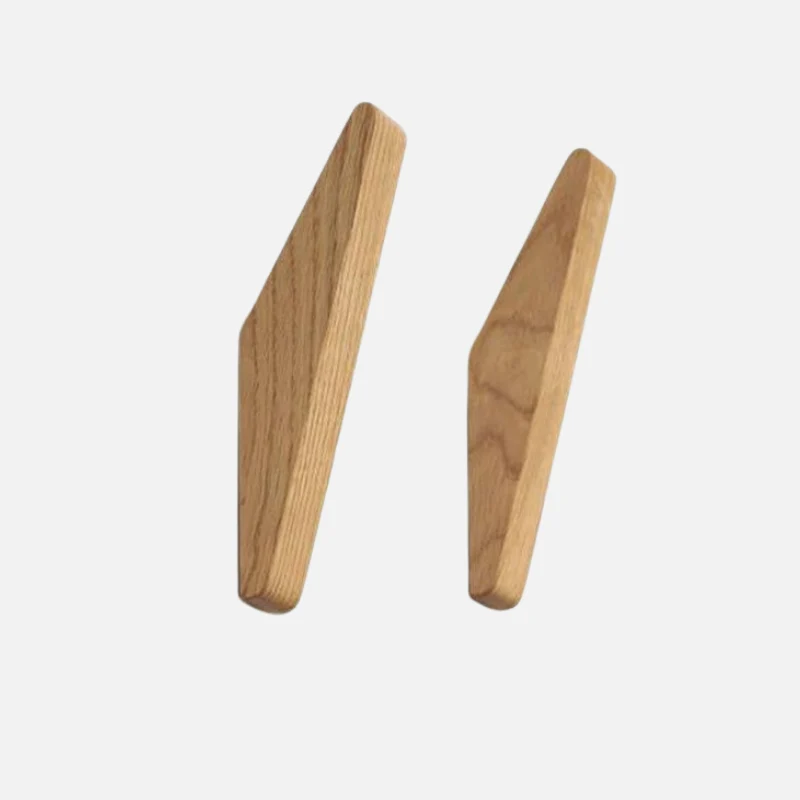 Wandhaken Hout Set van 2 13,5 cm Naturel Kapstok Badkamer Hal Handdoekhaak Wandkapstok Minimalistisch Boho Interieur | Sansoti