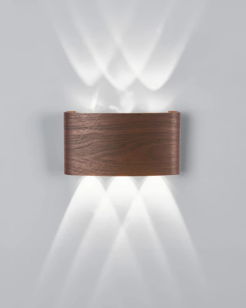 Wandlamp LED houtlook 10W warm wit 3000K binnen buiten IP65 wandverlichting modern design | Sansoti