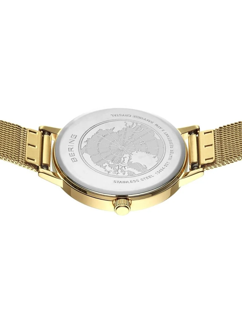 Bering Golden Signature 13434-334-GWP Damen Armbanduhr Gold • Saphirglas • Milanaise-Set