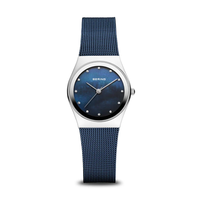 Bering Classic 12927-307G Damenuhr Blau • Saphirglas • Milanaise-Armband