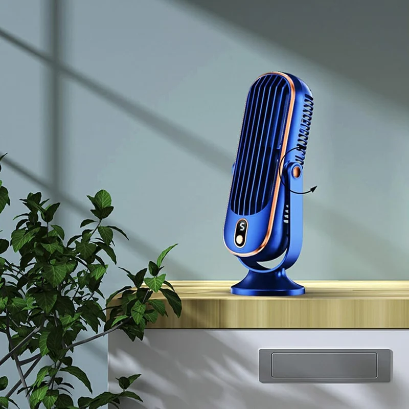Draagbare Ventilator met 720° Rotatie Oplaadbaar - Stille USB Tafelventilator voor Bureau Thuis Kantoor | Sansoti