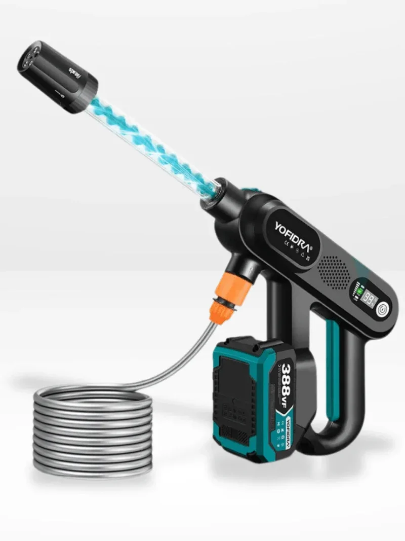 Draadloze Hogedrukreiniger 220 Bar Accu Tuingereedschap Terrassen Auto Gevel Reinigen 5 Functies Mobiel | Sansoti