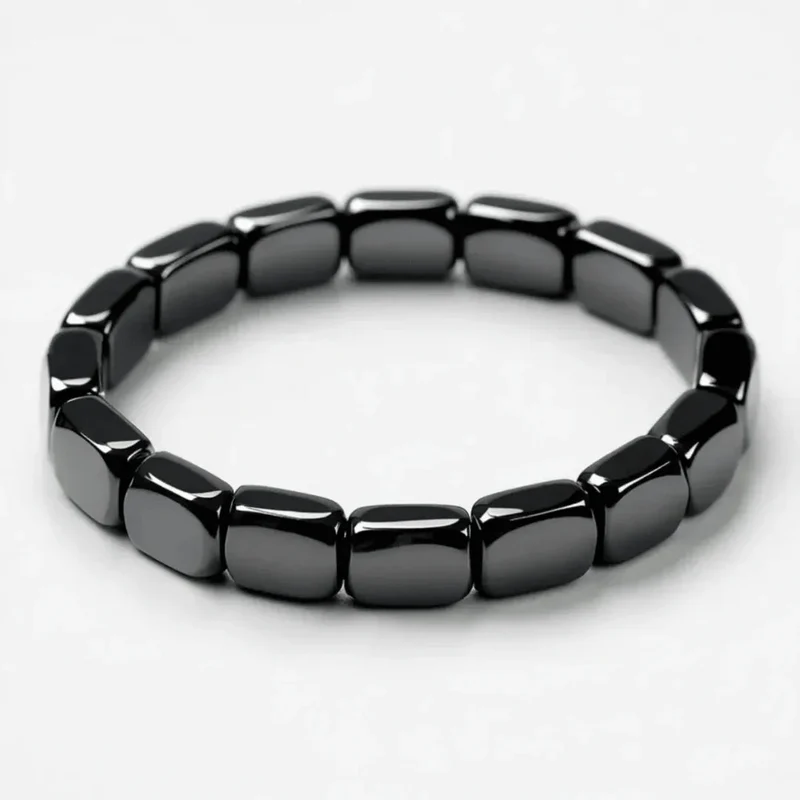 Hematiet Kralen Armband Heren Natuursteen Zwart Grijs Energetisch Balans Everyday Wellness Accessoire | Sansoti