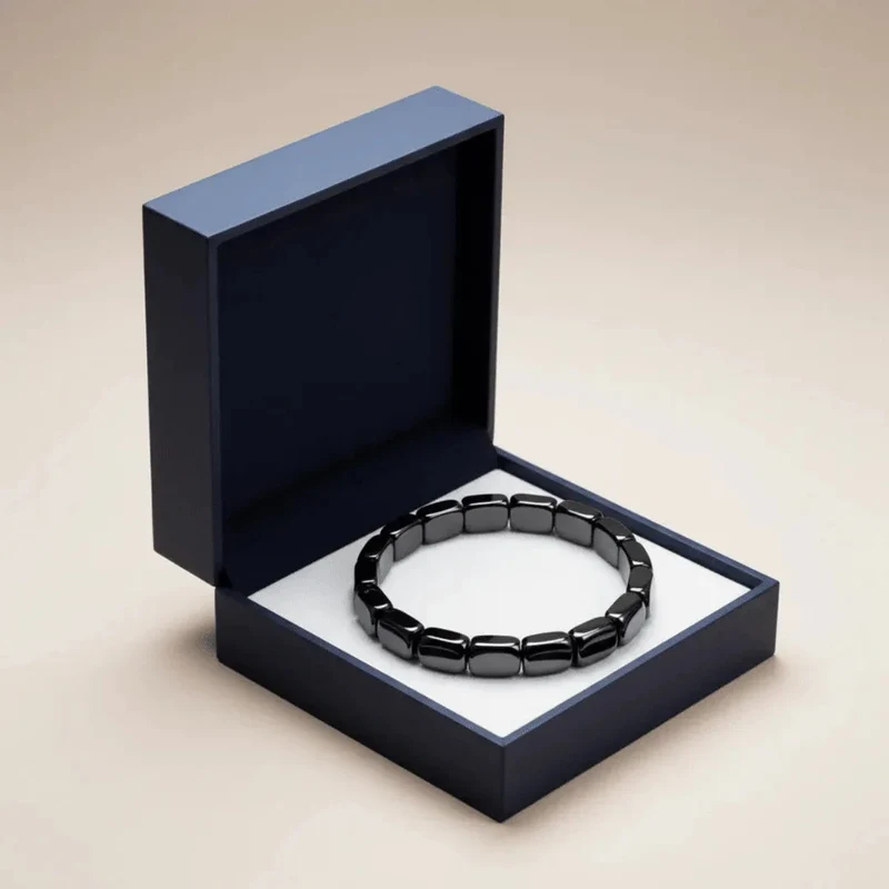 Hematiet Kralen Armband Heren Natuursteen Zwart Grijs Energetisch Balans Everyday Wellness Accessoire | Sansoti