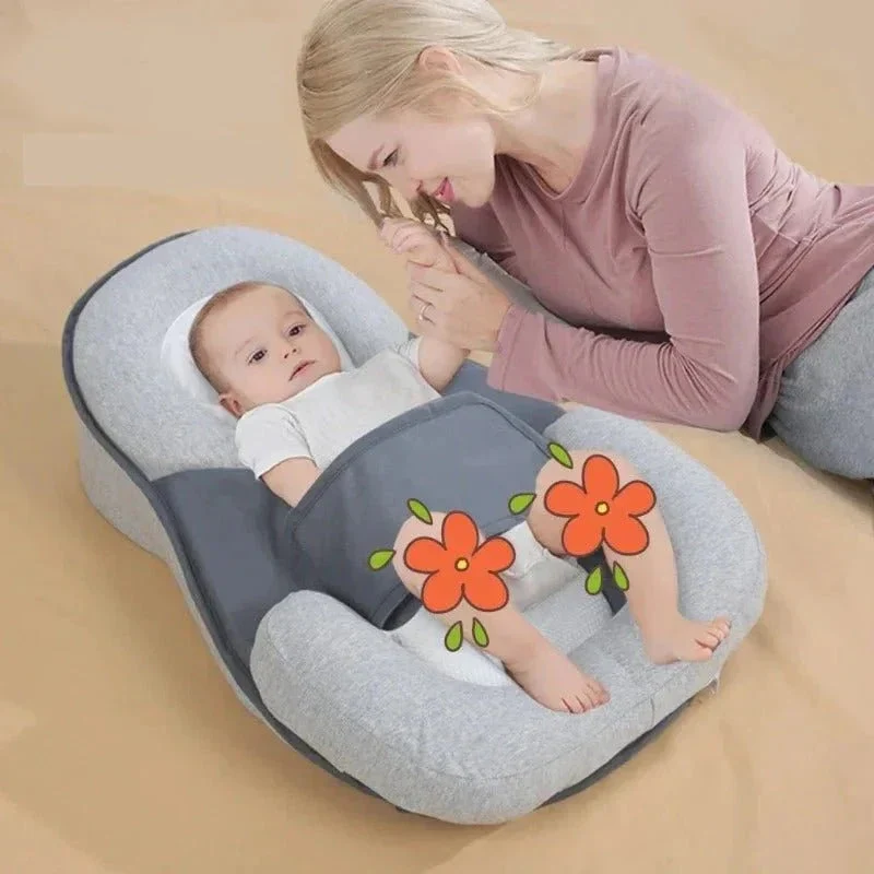 Wigkussen Baby Anti-Reflux 15° Inclinatie Ademend Katoen Afneembare Hoes 58x36cm Grijs Veilig Slapen | Sansoti