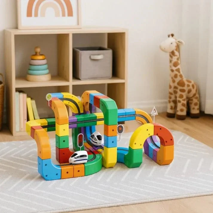 Magnetisch Treinbaan Bouwset 3D STEM Educatief Speelgoed Creatief Constructieset voor Kinderen Ontwikkelend | Sansoti