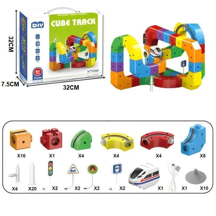 Magnetisch Treinbaan Bouwset 3D STEM Educatief Speelgoed Creatief Constructieset voor Kinderen Ontwikkelend | Sansoti