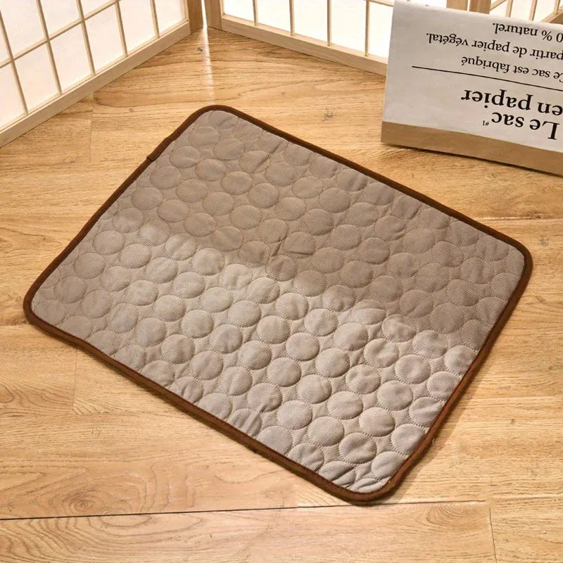 Koelmat voor Huisdieren Zomers Comfort Hond Kat Ademend Zijde Textiel Verkoelend Ligkussen Vierkant Koel | Sansoti