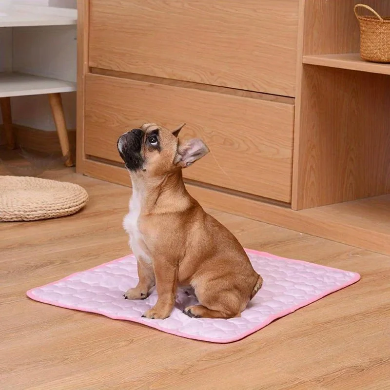 Koelmat voor Huisdieren Zomers Comfort Hond Kat Ademend Zijde Textiel Verkoelend Ligkussen Vierkant Koel | Sansoti