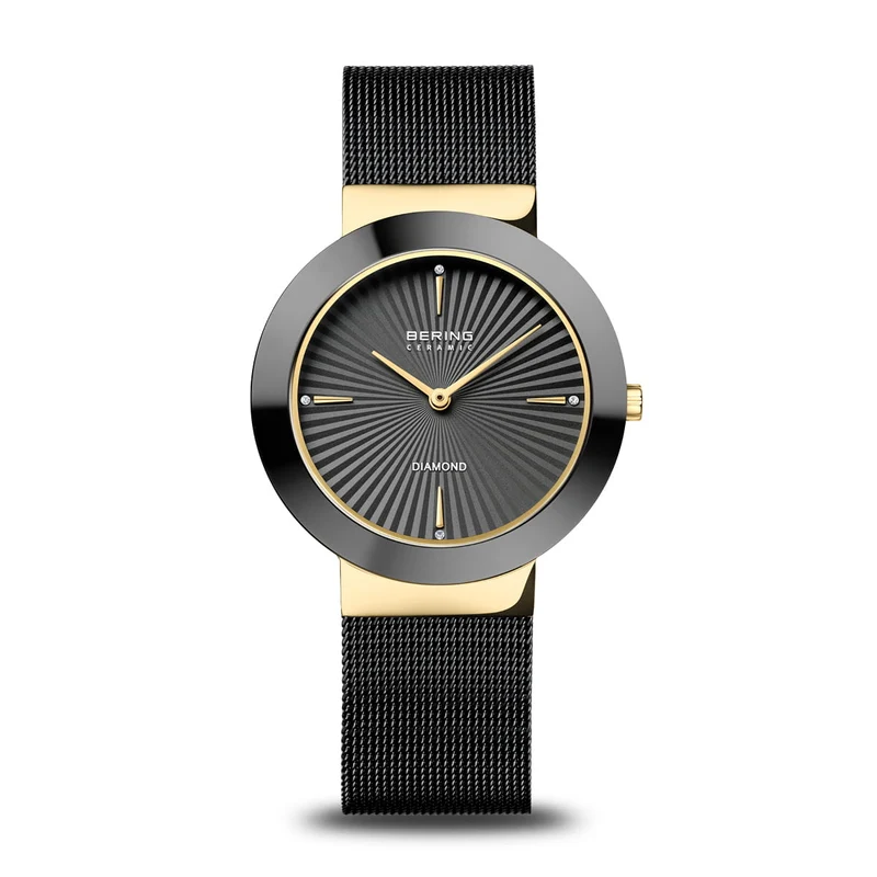 Bering Ceramic 11435-132 Damenuhr Anthrazit • Saphirglas • Diamant-Indizes