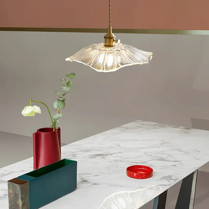 Hanglamp Glas Brons Verstelbare Kabel Woonkamer Eettafel Transparante Glazen Hanglamp Sfeerverlichting Vintage | Sansoti