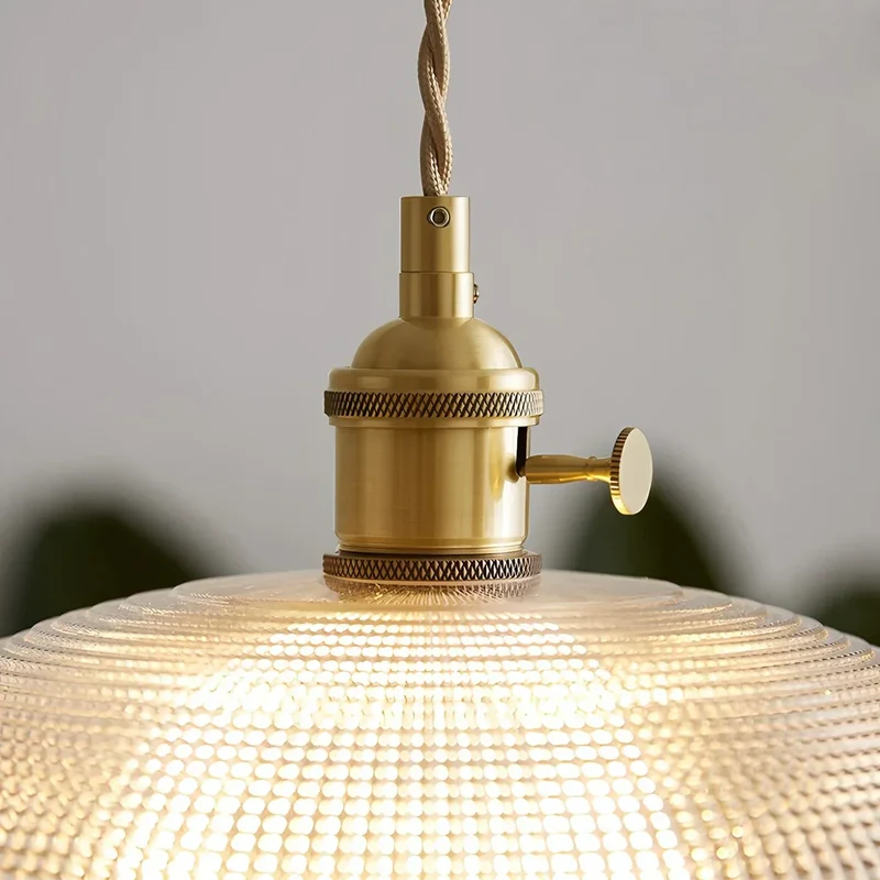 Hanglamp Glas Brons Verstelbare Kabel Woonkamer Eettafel Transparante Glazen Hanglamp Sfeerverlichting Vintage | Sansoti
