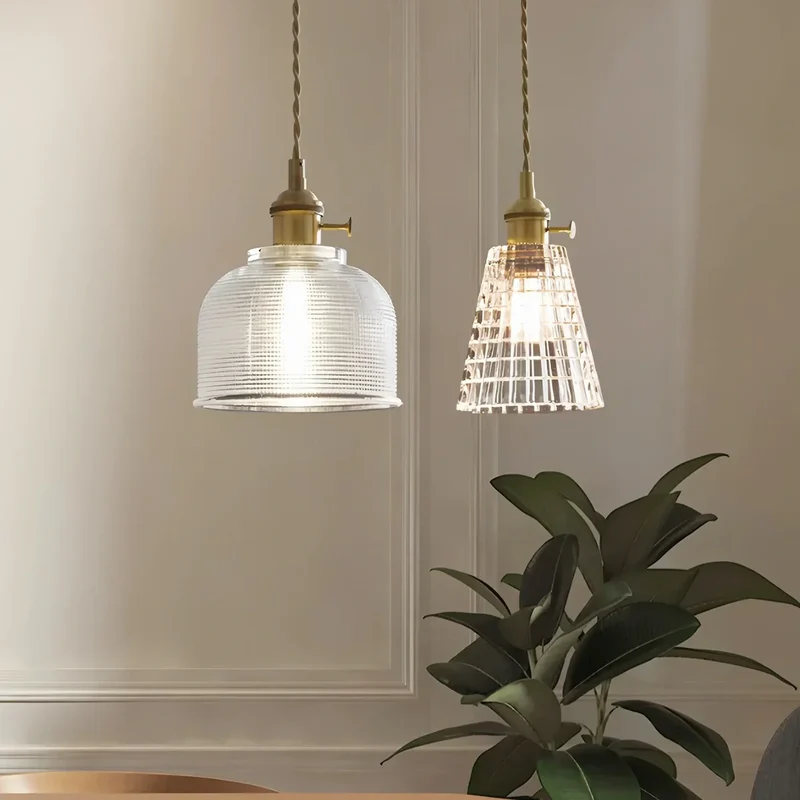 Hanglamp Glas Brons Verstelbare Kabel Woonkamer Eettafel Transparante Glazen Hanglamp Sfeerverlichting Vintage | Sansoti