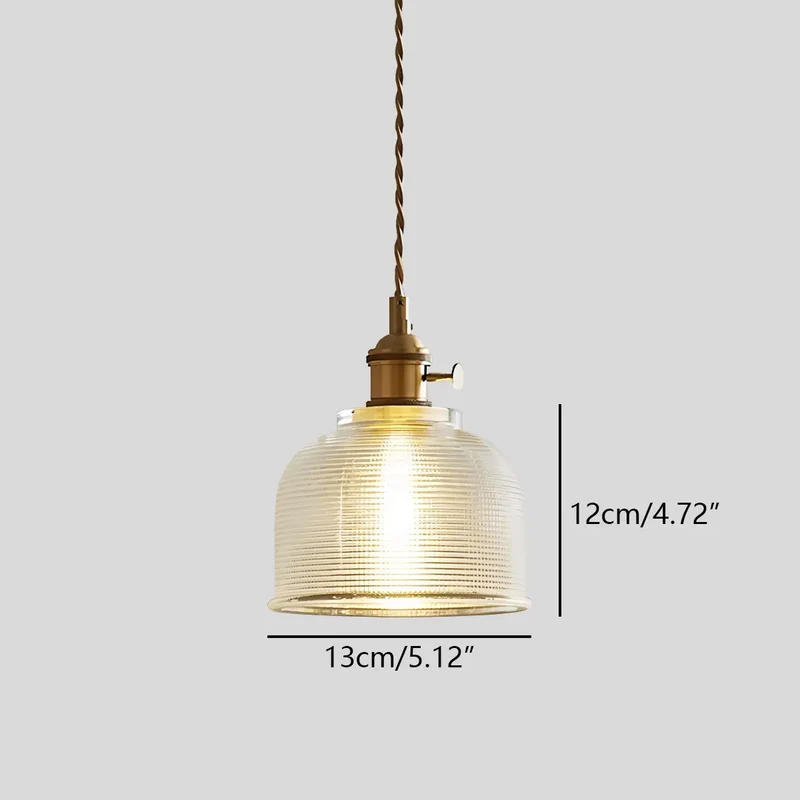 Hanglamp Glas Brons Verstelbare Kabel Woonkamer Eettafel Transparante Glazen Hanglamp Sfeerverlichting Vintage | Sansoti