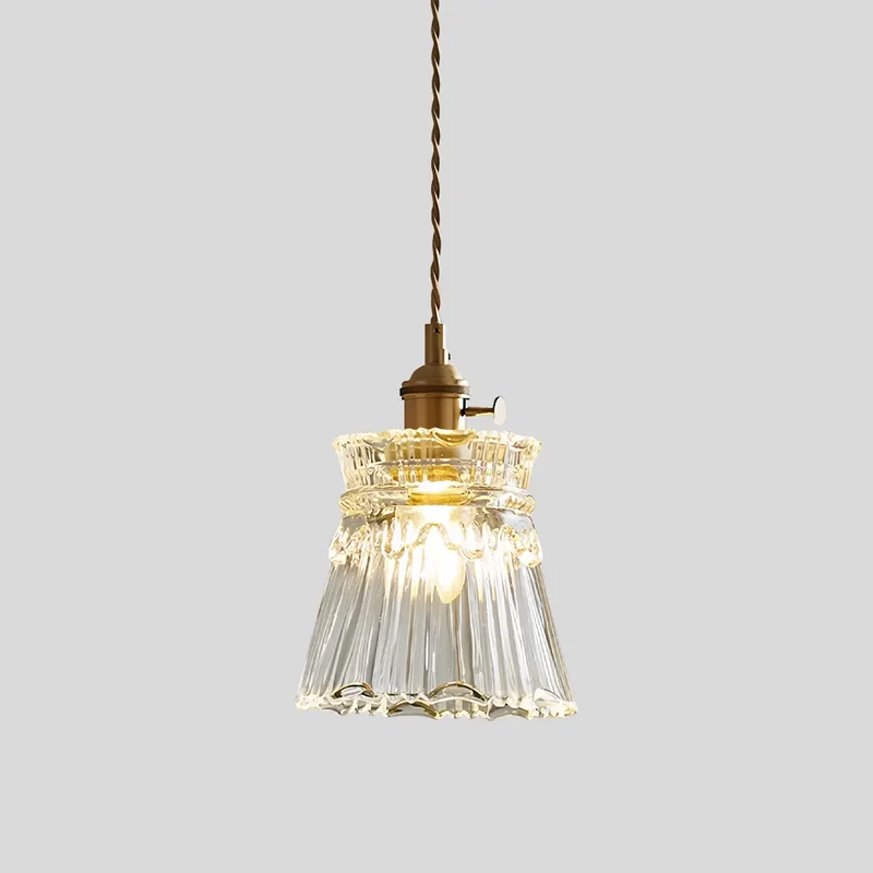 Hanglamp Glas Brons Verstelbare Kabel Woonkamer Eettafel Transparante Glazen Hanglamp Sfeerverlichting Vintage | Sansoti
