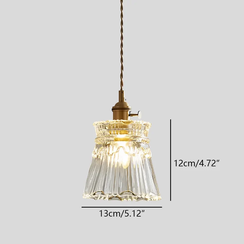 Hanglamp Glas Brons Verstelbare Kabel Woonkamer Eettafel Transparante Glazen Hanglamp Sfeerverlichting Vintage | Sansoti