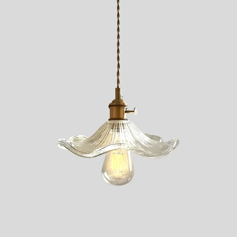 Hanglamp Glas Brons Verstelbare Kabel Woonkamer Eettafel Transparante Glazen Hanglamp Sfeerverlichting Vintage | Sansoti