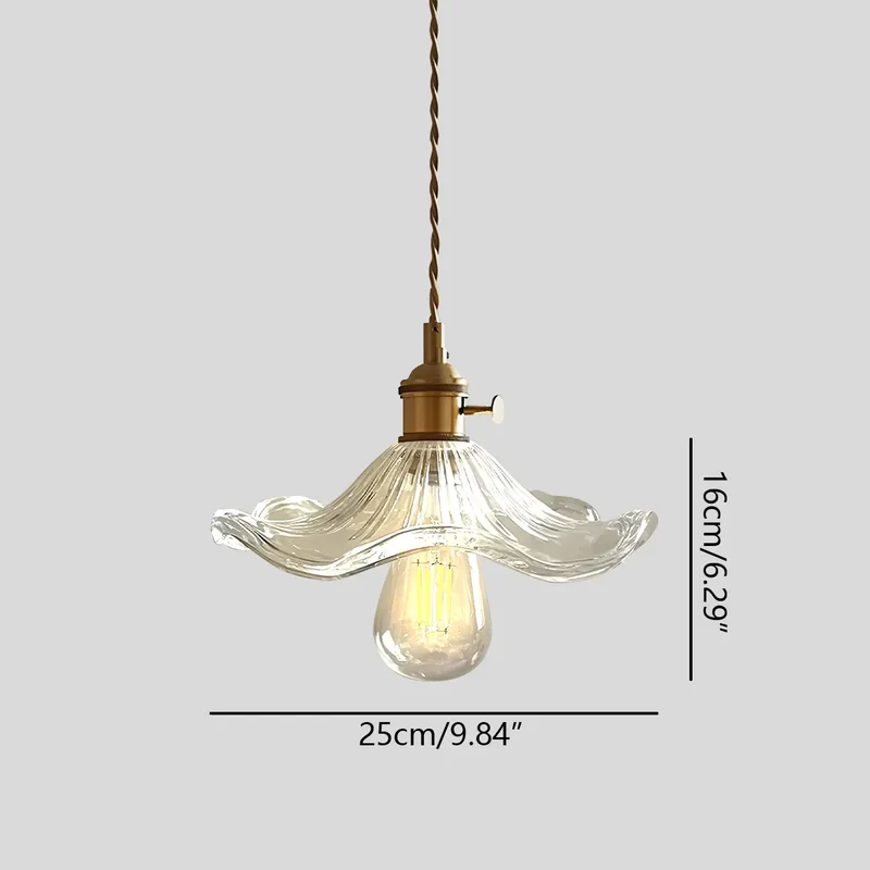 Hanglamp Glas Brons Verstelbare Kabel Woonkamer Eettafel Transparante Glazen Hanglamp Sfeerverlichting Vintage | Sansoti