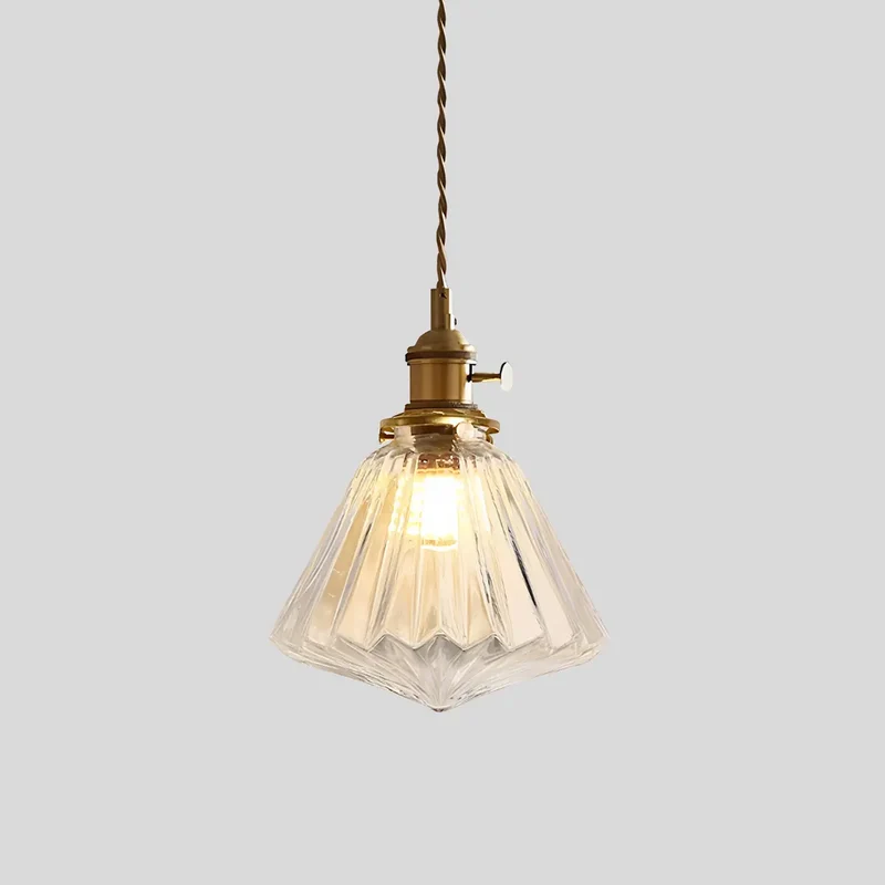 Hanglamp Glas Brons Verstelbare Kabel Woonkamer Eettafel Transparante Glazen Hanglamp Sfeerverlichting Vintage | Sansoti