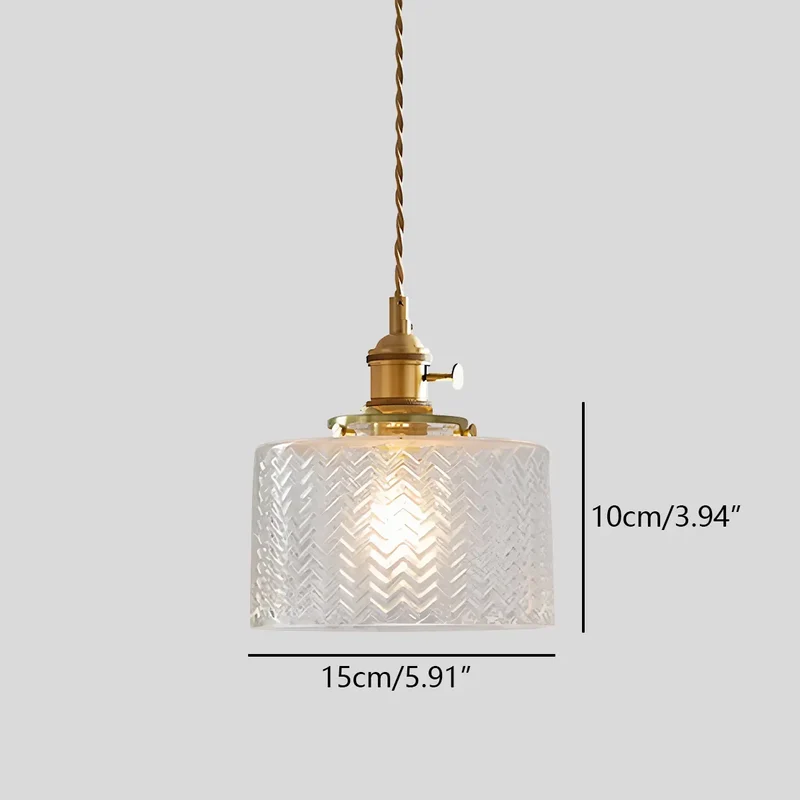Hanglamp Glas Brons Verstelbare Kabel Woonkamer Eettafel Transparante Glazen Hanglamp Sfeerverlichting Vintage | Sansoti