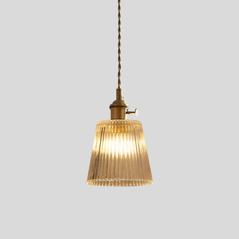 Hanglamp Glas Brons Verstelbare Kabel Woonkamer Eettafel Transparante Glazen Hanglamp Sfeerverlichting Vintage | Sansoti