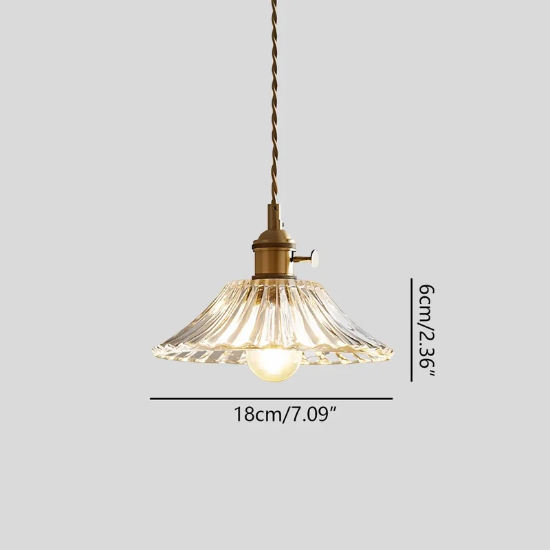Hanglamp Glas Brons Verstelbare Kabel Woonkamer Eettafel Transparante Glazen Hanglamp Sfeerverlichting Vintage | Sansoti