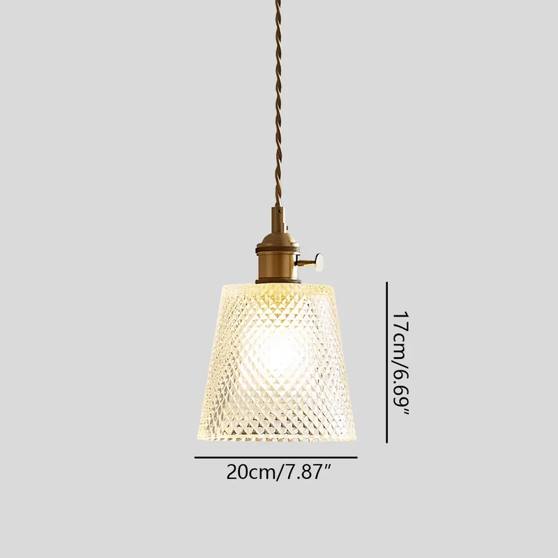 Hanglamp Glas Brons Verstelbare Kabel Woonkamer Eettafel Transparante Glazen Hanglamp Sfeerverlichting Vintage | Sansoti