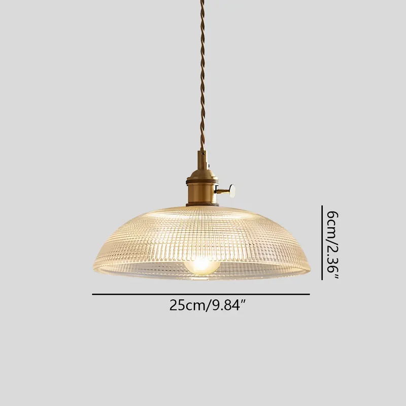 Hanglamp Glas Brons Verstelbare Kabel Woonkamer Eettafel Transparante Glazen Hanglamp Sfeerverlichting Vintage | Sansoti