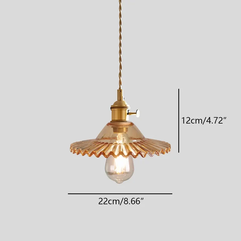 Hanglamp Glas Brons Verstelbare Kabel Woonkamer Eettafel Transparante Glazen Hanglamp Sfeerverlichting Vintage | Sansoti